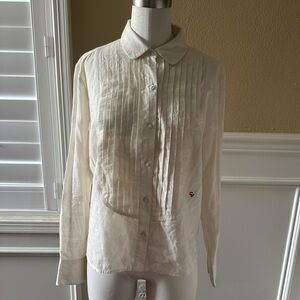 Clare V Heart Print Tuxedo Top